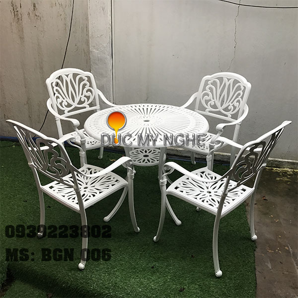 Bàn ghế nhôm đúc BGN 006
